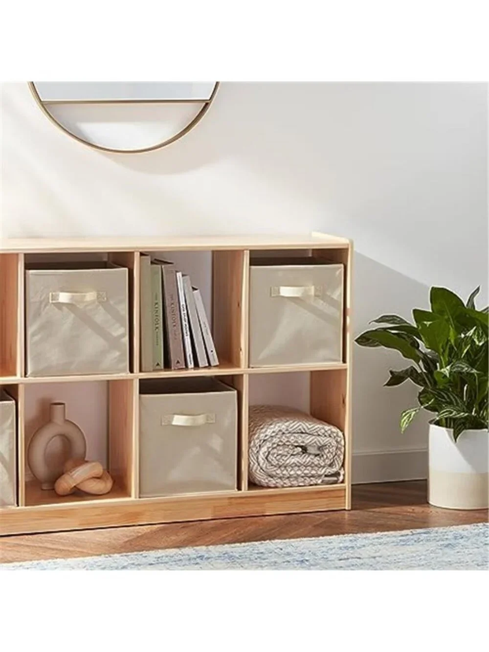 6 Pack Sturdy Collapsible Fabric Storage Cubes Organizer with Handles
